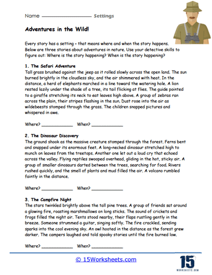 Adventures in the Wild Worksheet