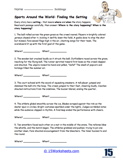 Sports Scene Sleuths Worksheet
