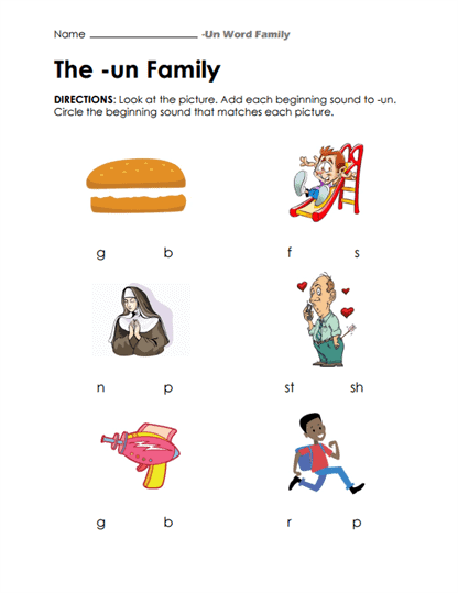Sound Starter Match Worksheet