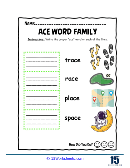 Space Trace Worksheet