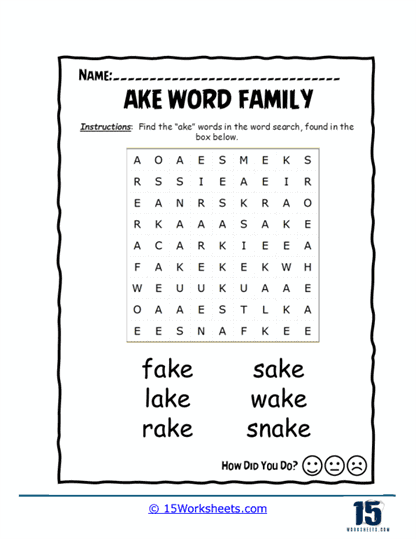 Snake Lake Worksheet