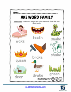 -ake Word Family Worksheets - 15 Worksheets.com