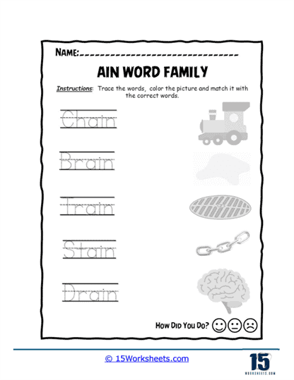 Chain Stain Worksheet