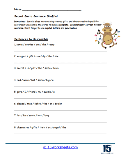Sentence Shuffle Worksheet
