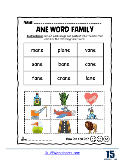 Cut and Paste Challenge Worksheet