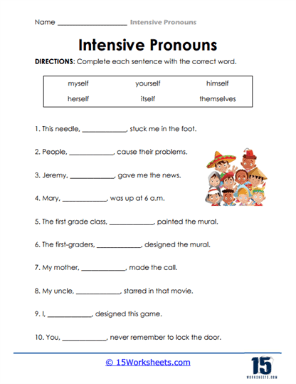 Sentence Completer Worksheet