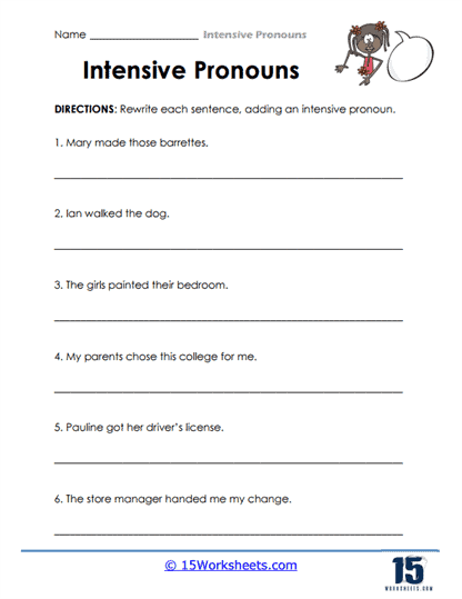 Sentence Strengthener Worksheet
