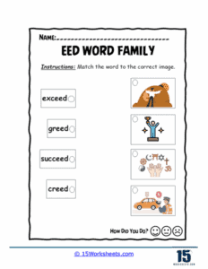 Eed Word Family Worksheets | Literacy Practice Set - 15 Worksheets.com