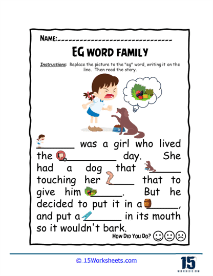 Eg Word Family Worksheets