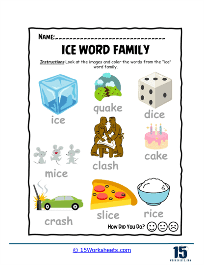 Color Ice Worksheet