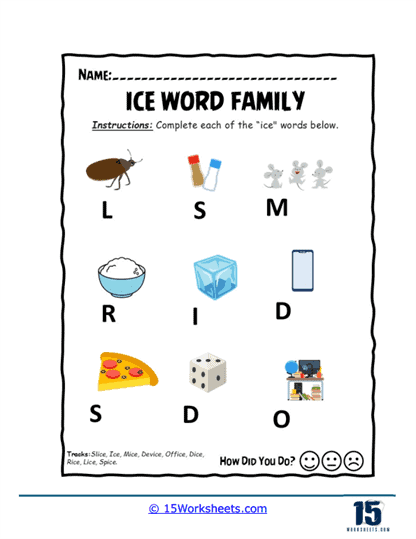 Fill Words Worksheet