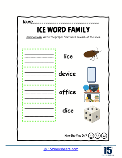 Word Lines Worksheet