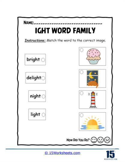 Night Match Worksheet