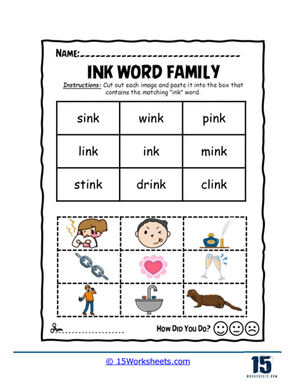 Ink Word Family Worksheets