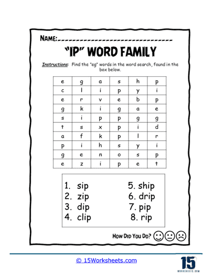 Word Search Worksheet