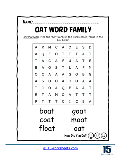 Word Hunt Worksheet