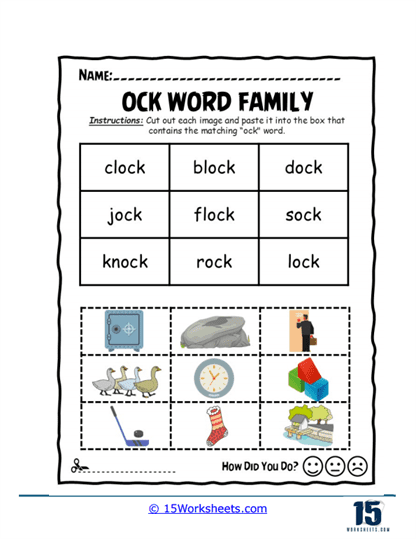 Ock Word Family Worksheets