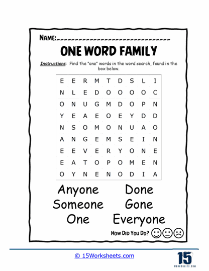 Word Seekers Worksheet