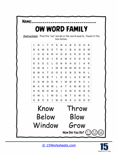 Word Search Worksheet