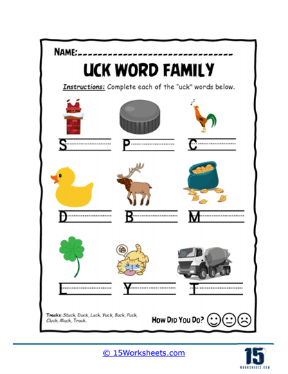 Finish the Word Worksheet