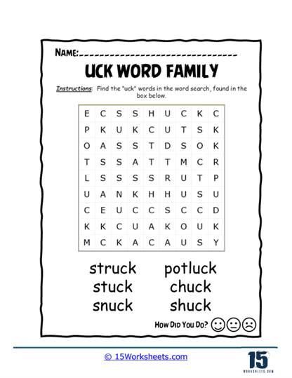 Challenge Word Search Worksheet