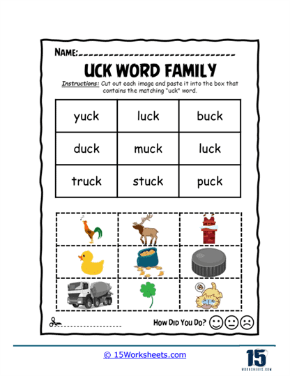 Cut Paste Match Worksheet