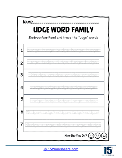 Trace and Read Practice Worksheet