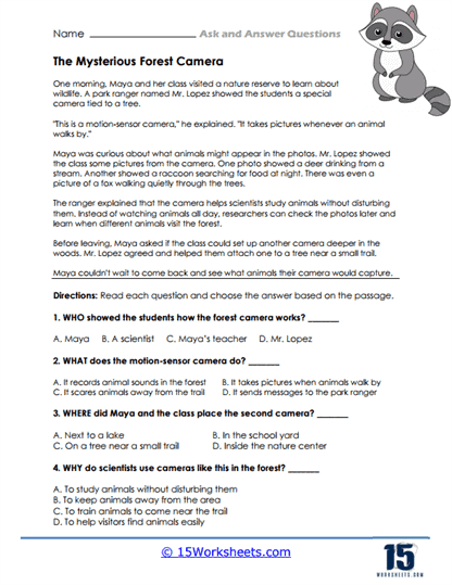 Forest Detectives Worksheet