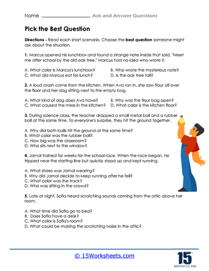 Question Quest Worksheet
