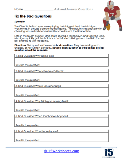 Question Repair Worksheet