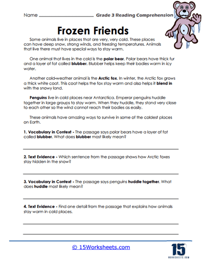 Frozen Survivors Worksheet