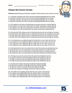 18 Free Grammar Correction Worksheets | Proofreading & Editing Practice