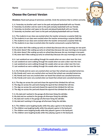 Grammar Detectives Worksheet