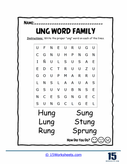 Letter Grid Search Worksheet