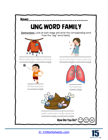 Picture Word Writing Worksheet