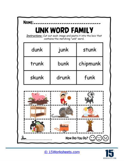 Cut and Match Puzzle Worksheet