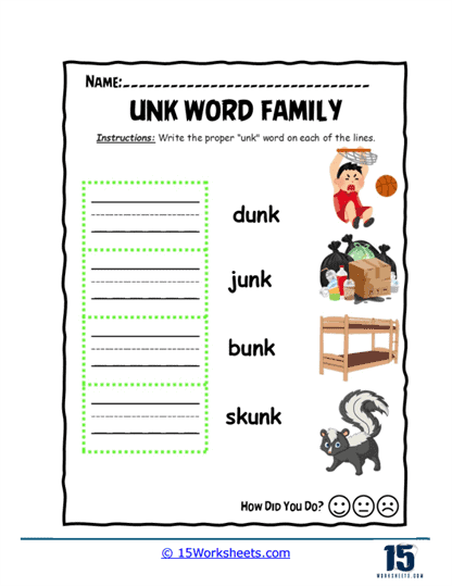 Handwriting Word Lines Worksheet