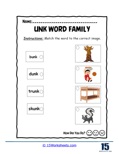 Word Image Match Worksheet