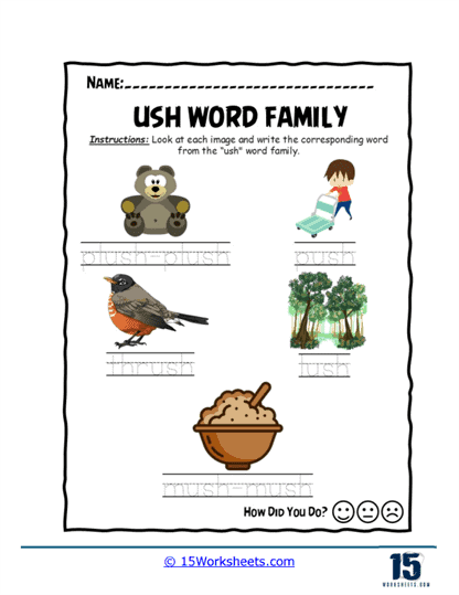 Word Writing Practice Worksheet