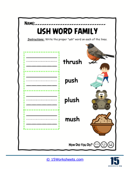 Handwriting Word Practice Worksheet