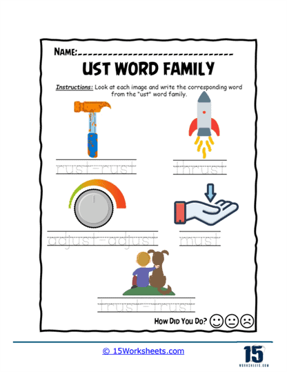 Word Writing Practice Worksheet