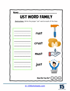 Ust Word -ust Word Family Worksheets - 15 Worksheets.com