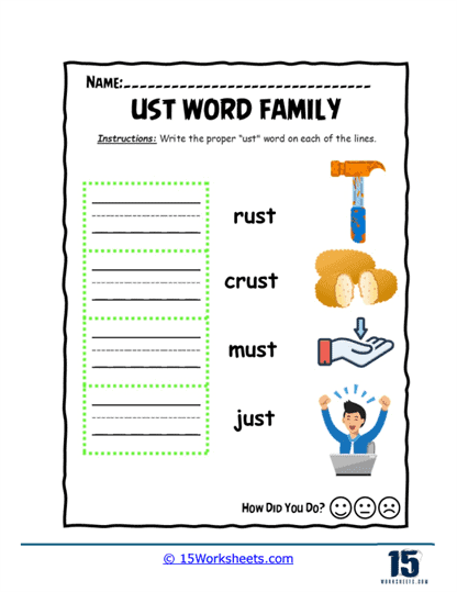 Handwriting Word Practice Worksheet