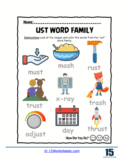 Picture Word Sorting Worksheet