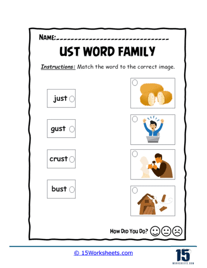 Picture Match Lines Worksheet