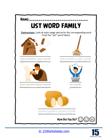 Picture Word Writing Worksheet