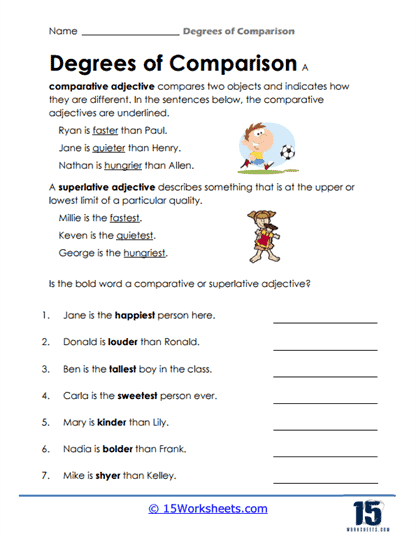 Comparison Basics Worksheet