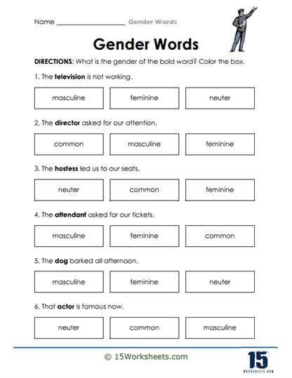 Color Categories Worksheet