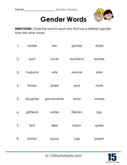 Odd One Worksheet