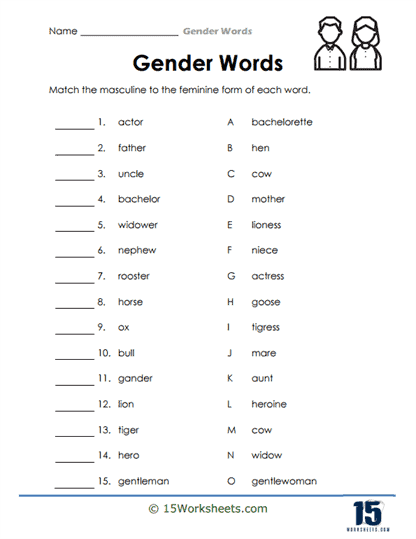 Pair Match Worksheet